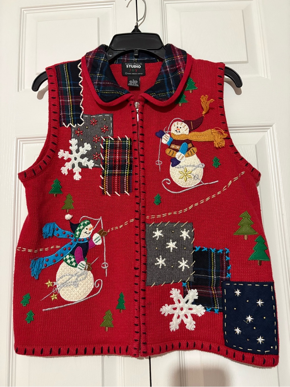 Designers Originals Studio Joy Holiday Snowman Vest Small